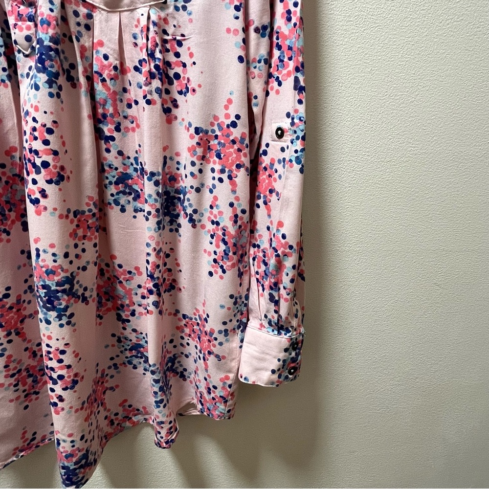Motherhood Maternity Stylish Vibrant Long Sleeves, Sz S, Pink and Blue Dots - Picture 6 of 8